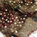 Tessuto da ricamo per ricamo a maglia con stampa leopardata piuma